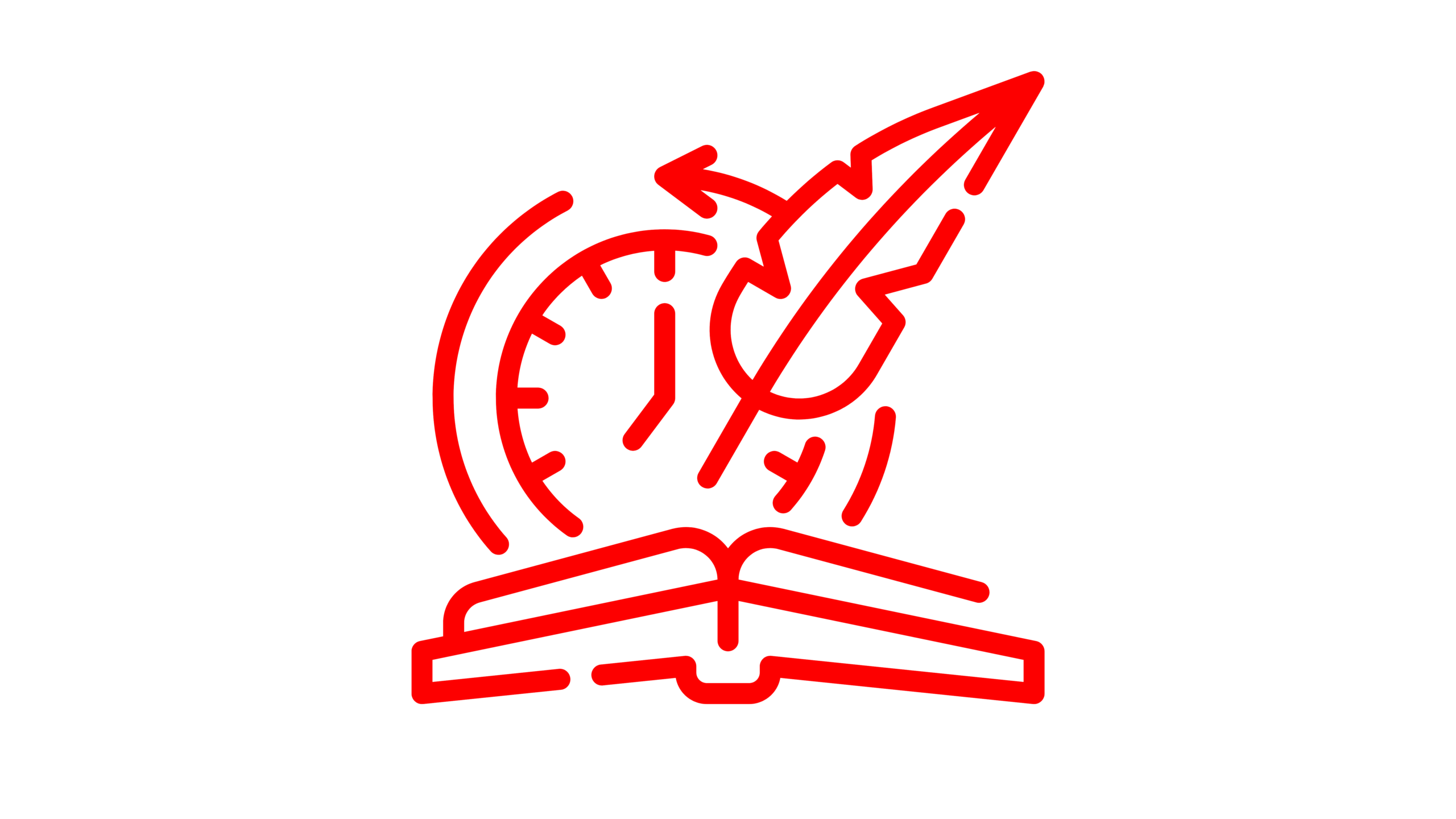 Illustration of a book, a pen, and a clock Illustration of a book, a pen, and a clock